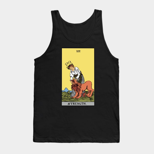 Strength Tarot Card Rider Waite Tank Top by Sunburst